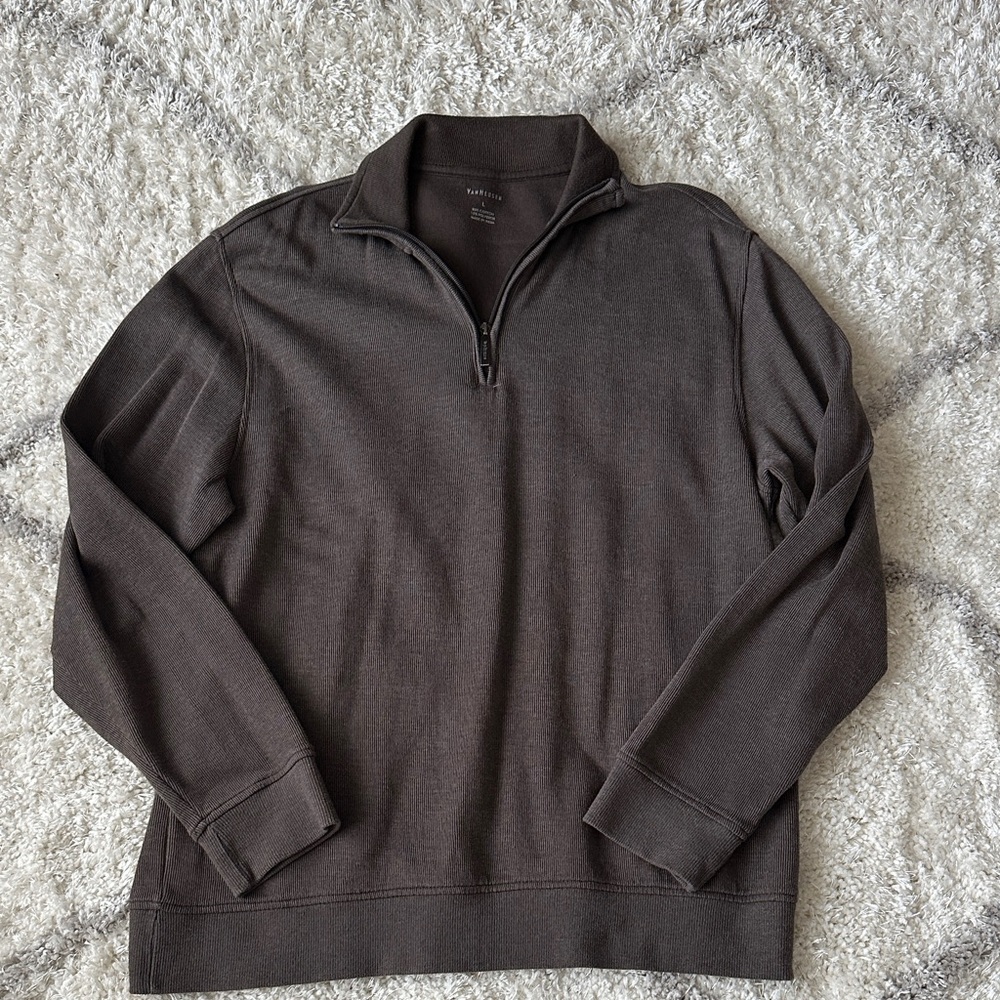 Van Heusen Men's Zip-Up Sweater - Dark Brown